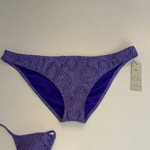 No Boundaries Purple Crochet-Trim Bikini Bottom